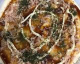 ピザ生地にお好みソースを☆お好み焼きピザ作り方4写真