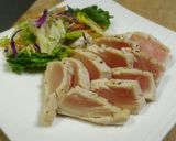 まぐろステーキ☆オリーブ油ポン酢ソース作り方4写真