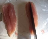 鶏ささみ2枚de大葉梅チーズチキンカツ!作り方1写真