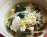 寒い日に！白菜とじゃが芋の挽き肉スープ。作り方5写真