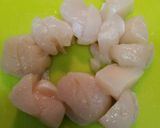 玉ねぎとホタテ、厚切ハムのガチソース炒め作り方3写真