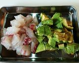 鯛とアボカドとたくあんの塩昆布和え作り方1写真