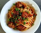 ミートボールのトマトソース煮込みパスタ作り方5写真