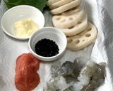 蓮根とえびの辛子明太子揚げ作り方1写真