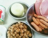 ハム、ソーセージ、ベーコンのトマトパスタ作り方1写真