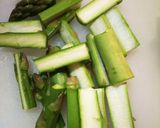 鶏がらで！アスパラとミニトマトのみそ炒め作り方1写真