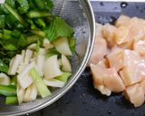 簡単！鶏小松菜蓮根の元気炒め作り方1写真