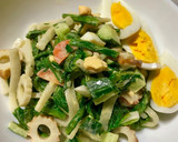 春菊と竹輪と残りモノのマヨ麺つゆサラダ作り方8写真