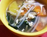 簡単!鶏挽き肉と白菜もやし中華スープ。作り方4写真
