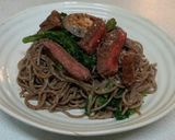 蕎麦パスタ肉のせ（血管ダイエット1185作り方1写真