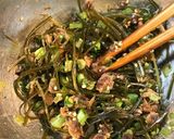 出汁ガラで作る大根の葉のおかか梅昆布作り方4写真