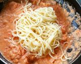 蒸し鶏のトマトクリームパスタ作り方10写真