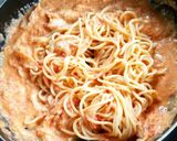 蒸し鶏のトマトクリームパスタ作り方11写真