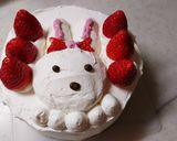 プリキュアうさぎショートケーキ風作り方12写真