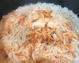 土鍋♡酒粕＆桜えび＆えのき炊き込みご飯〜作り方3写真
