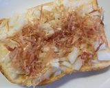 白菜軸の味噌おかかトースト作り方3写真