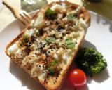 白菜軸の味噌おかかトースト作り方5写真