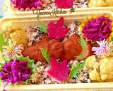 もみじと菊（開花宣言）ささみカツ玄米弁当作り方1写真