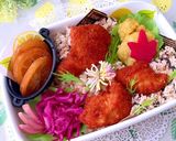 檸檬と紅葉 ささみカツ秋弁当作り方3写真