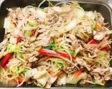 柚子胡椒＆柚子ポン酢味の焼きうどん作り方7写真