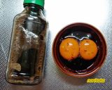 食材1つ☆にんにく醤油卵黄漬け玉子焼き❤作り方2写真