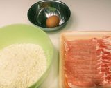 豚ロース(しゃぶしゃぶ用)のロールカツ作り方1写真