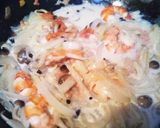 ヘルシー★エビときのこの明太豆乳パスタ作り方5写真