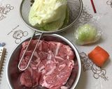 キャベツたっぷり豚こまのカレー炒め作り方1写真