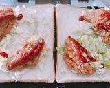 朝食に市販のフライドチキンのホットサンド作り方2写真