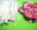 超安超早　牛バラ肉えのき茸すき煮丼作り方1写真