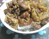 超安超早　牛バラ肉えのき茸すき煮丼作り方4写真