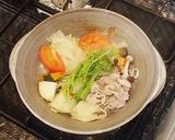 【一人鍋】豚肉とたっぷり野菜の蒸し鍋作り方5写真