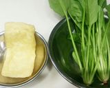 ホウレン草と油揚げの味噌汁(併せ味噌)作り方1写真