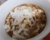 鶏のひき肉と卵の玉ねぎあんかけうどん作り方6写真