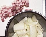 ベーコンと玉ねぎの濃厚クリームパスタ作り方1写真