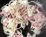 ベーコンと玉ねぎの濃厚クリームパスタ作り方4写真