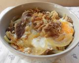冷食の牛丼の具でたまごとじ丼(^^♪作り方1写真