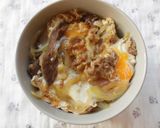 冷食の牛丼の具でたまごとじ丼(^^♪作り方2写真