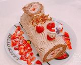 Wチョコクリーム、苺入りブッシュドノエル作り方46写真