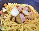 白菜とハムのペペロンチーノ作り方7写真