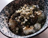 簡単♫ある物で！温か♡たぬき塩こんぶ丼作り方2写真