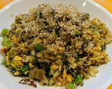 餅麦キヌアで♥️高菜炒飯♥️低糖質ロカボ作り方3写真