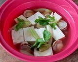 レンジで簡単！豆腐とホタテのアツアツ鍋作り方4写真