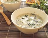レンジで♪野菜たっぷりミルクわかめスープ作り方7写真