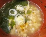 餅麦キヌアで♥️わかめスープ雑炊作り方4写真