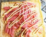 おつまみ簡単☆かいわれde油揚げハムピザ作り方3写真