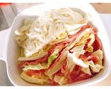 簡単鍋1つ!豚白菜ミルフィーユ鍋うどん☆作り方5写真