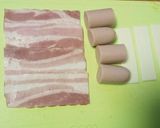 魚肉ソーセージのチーズベーコン巻き作り方1写真