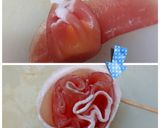 柿と生ハムのフラワーピンチョス作り方3写真
