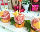 柿と生ハムのフラワーピンチョス作り方4写真